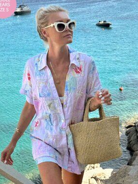 Summer Soleil Linen Parker Button Down (M)